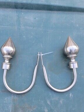 Silver Decorative Curtain Holdbacks Pair x2